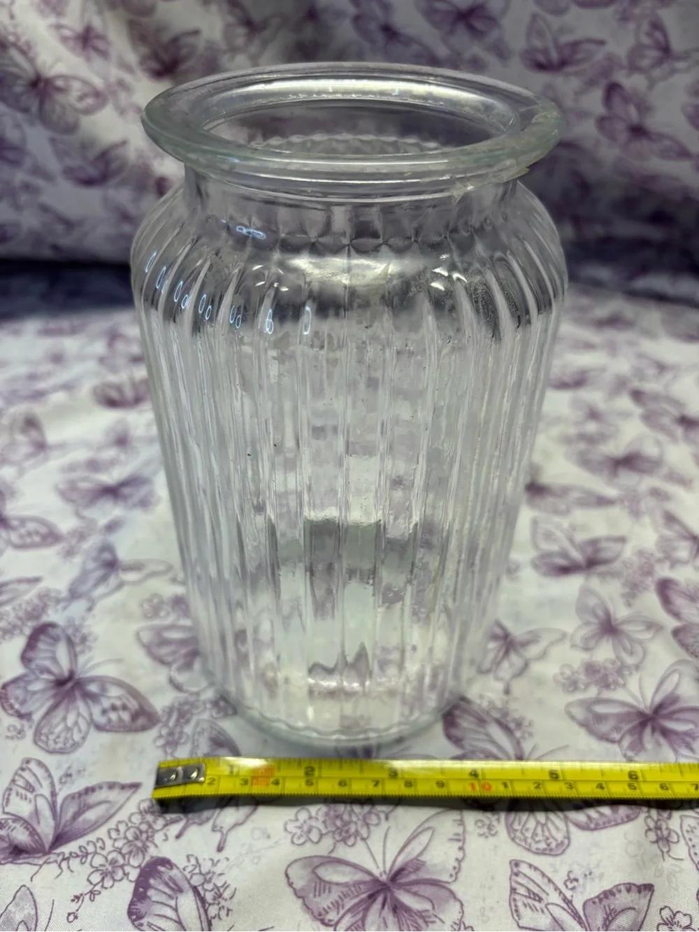 ✴️Clear Ribbed Glass Vase